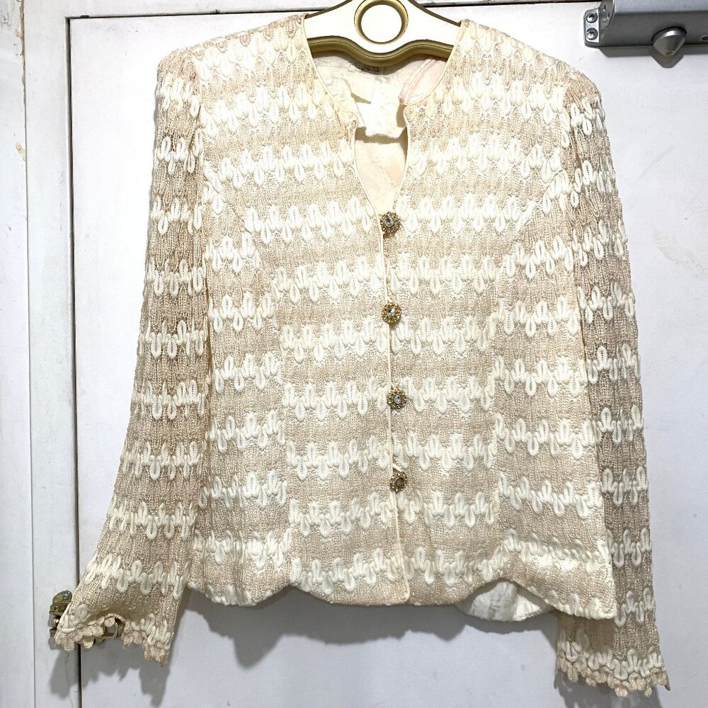 VINTAGE T. N. B. STRIPED LACE BLAZERS SIZE M